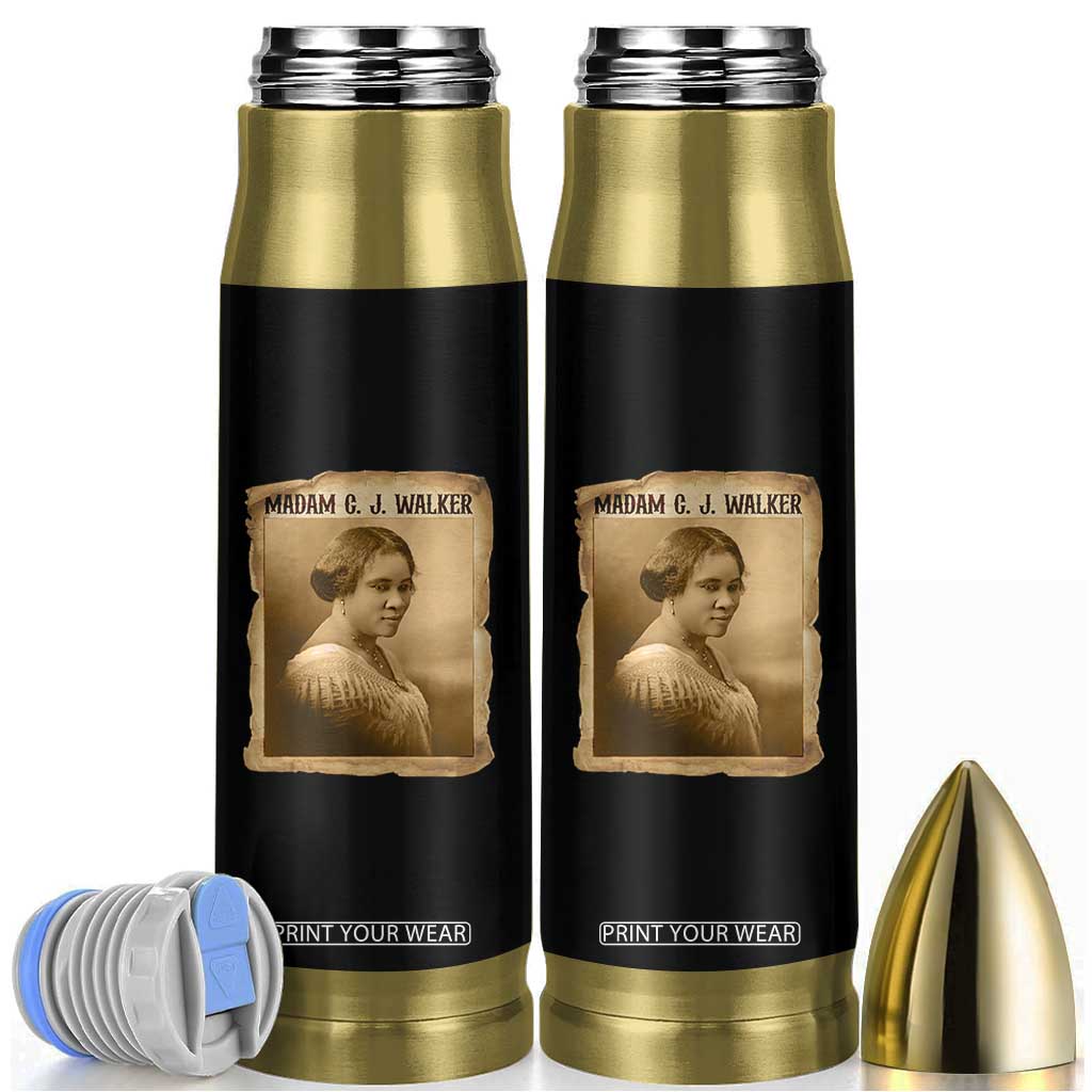 Madam CJ Walker Bullet Tumbler Female Empowerment History Gift TS12 Black Print Your Wear