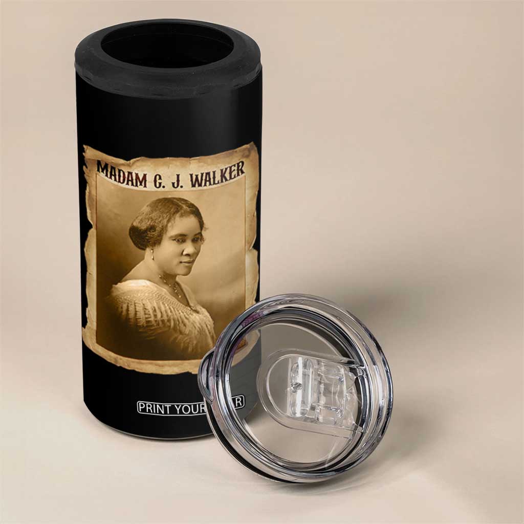 Madam CJ Walker 4 in 1 Can Cooler Tumbler Female Empowerment History Gift TS12 Print Your Wear