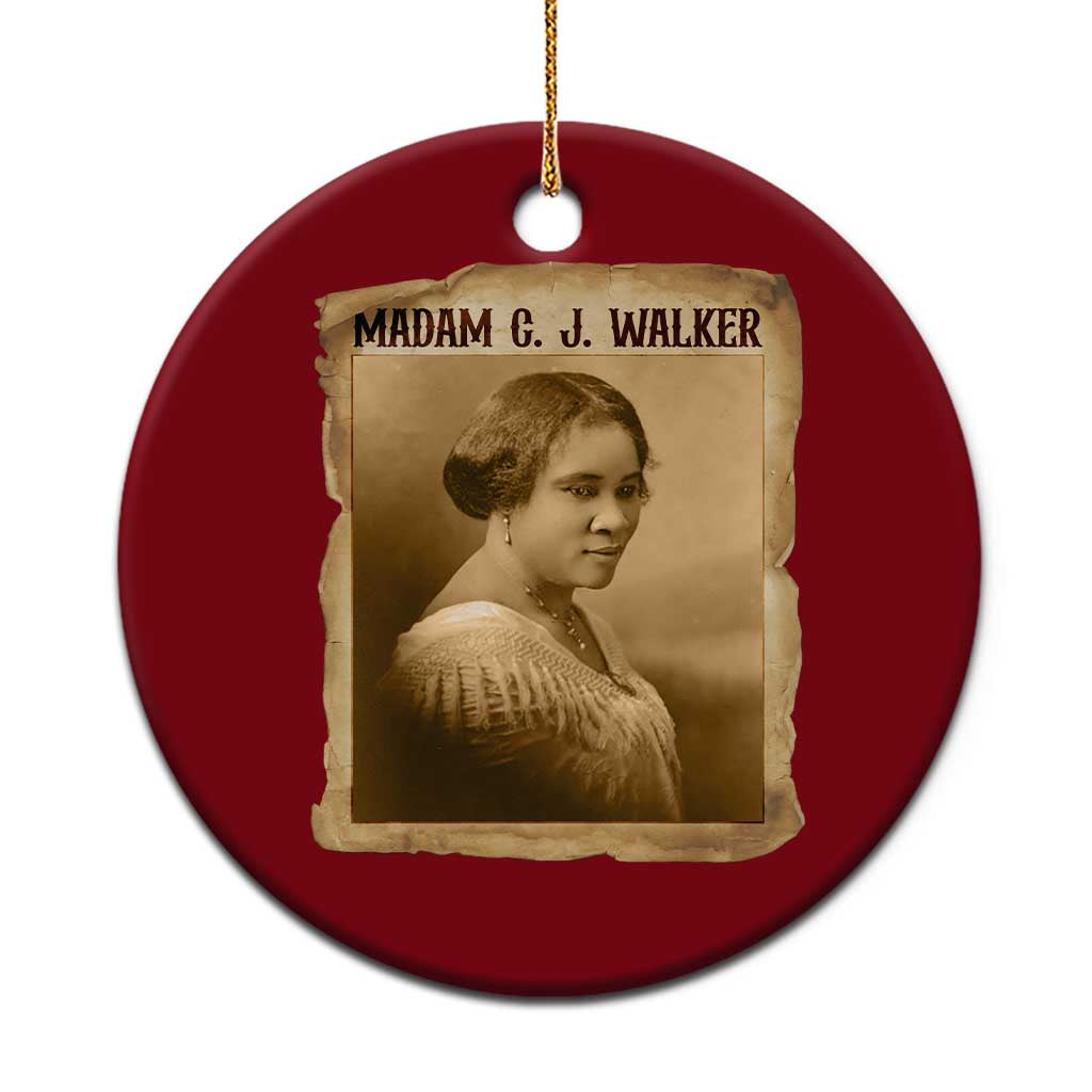 Madam CJ Walker Ceramic Ornament Female Empowerment History Gift TS12 1pc Red Print Your Wear