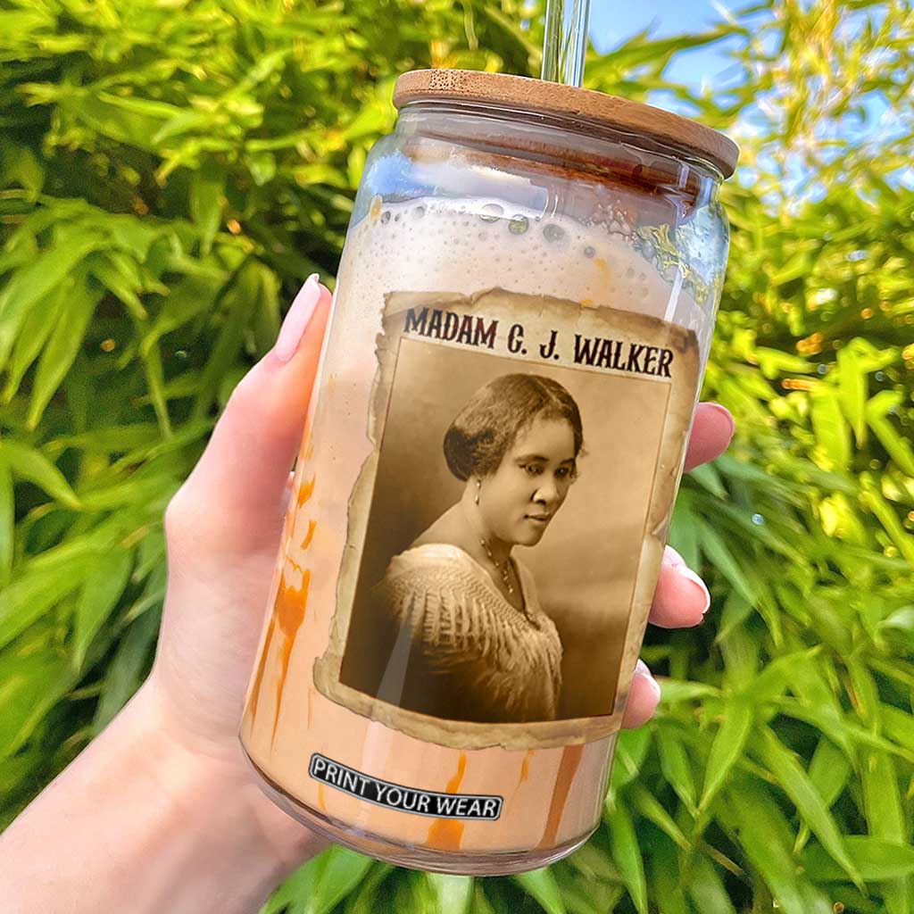 Madam CJ Walker Glass Can Female Empowerment History Gift TS12 Black Print Your Wear