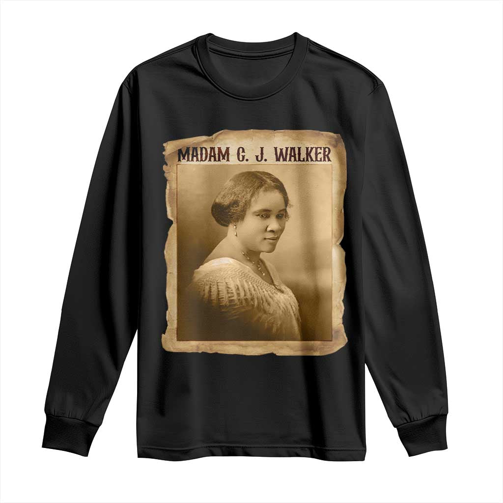 Madam CJ Walker Long Sleeve Shirt Female Empowerment History Gift TS12 Black Print Your Wear