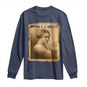 Madam CJ Walker Long Sleeve Shirt Female Empowerment History Gift TS12 Navy Print Your Wear