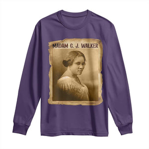 Madam CJ Walker Long Sleeve Shirt Female Empowerment History Gift TS12 Purple Print Your Wear