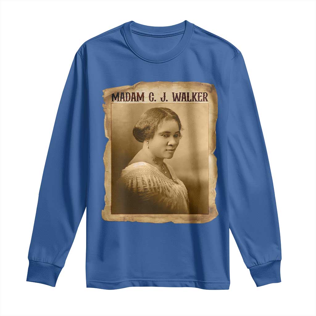 Madam CJ Walker Long Sleeve Shirt Female Empowerment History Gift TS12 Royal Blue Print Your Wear