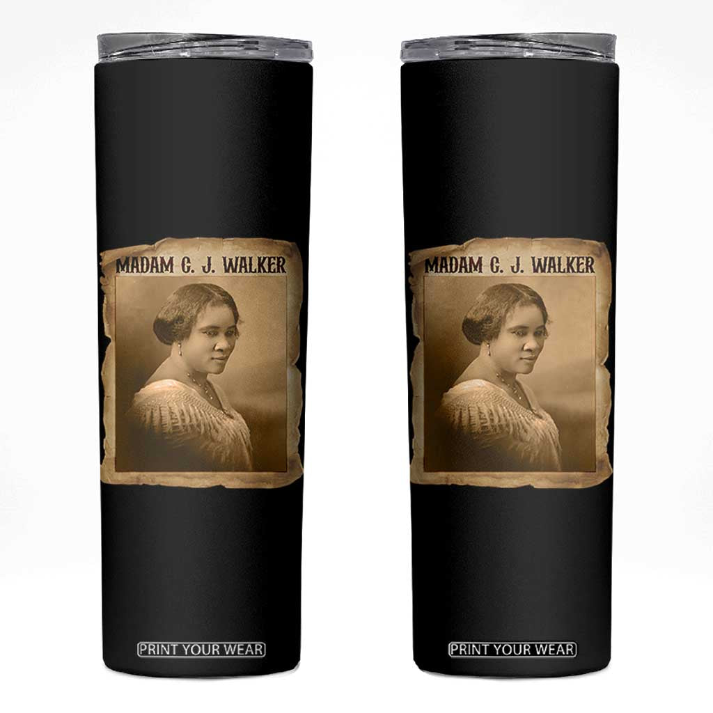 Madam CJ Walker Skinny Tumbler Female Empowerment History Gift TS12 Black Print Your Wear
