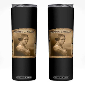 Madam CJ Walker Skinny Tumbler Female Empowerment History Gift TS12 Black Print Your Wear