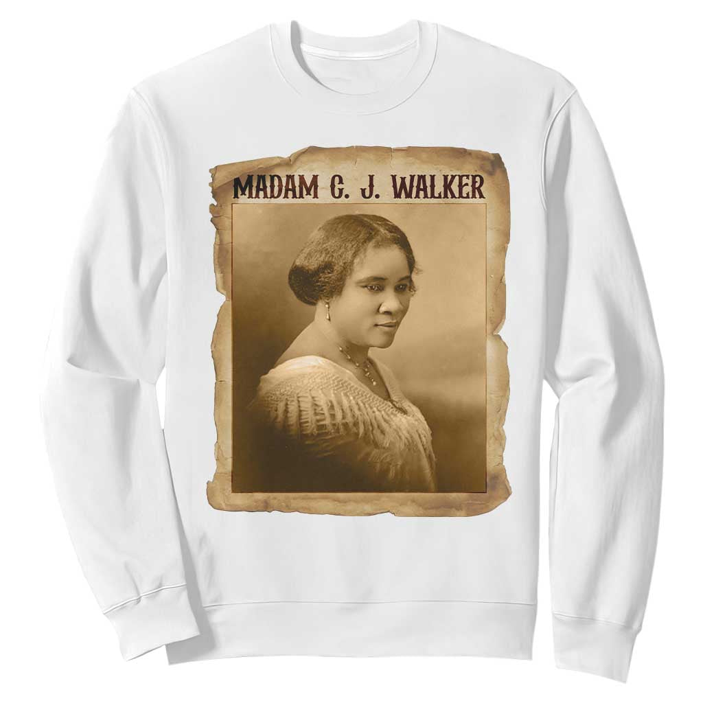 Madam CJ Walker Sweatshirt Female Empowerment History Gift TS12 White Print Your Wear