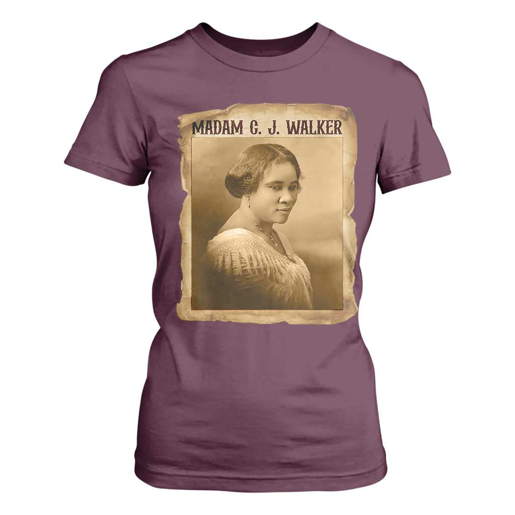 Madam CJ Walker T Shirt For Women Female Empowerment History Gift TS12 Maroon Print Your Wear