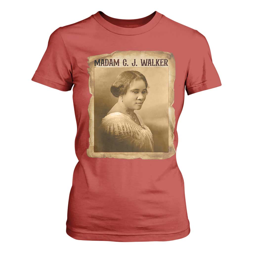 Madam CJ Walker T Shirt For Women Female Empowerment History Gift TS12 Red Print Your Wear