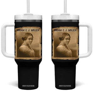 Madam CJ Walker Tumbler With Handle Female Empowerment History Gift TS12 One Size: 40 oz Black Print Your Wear