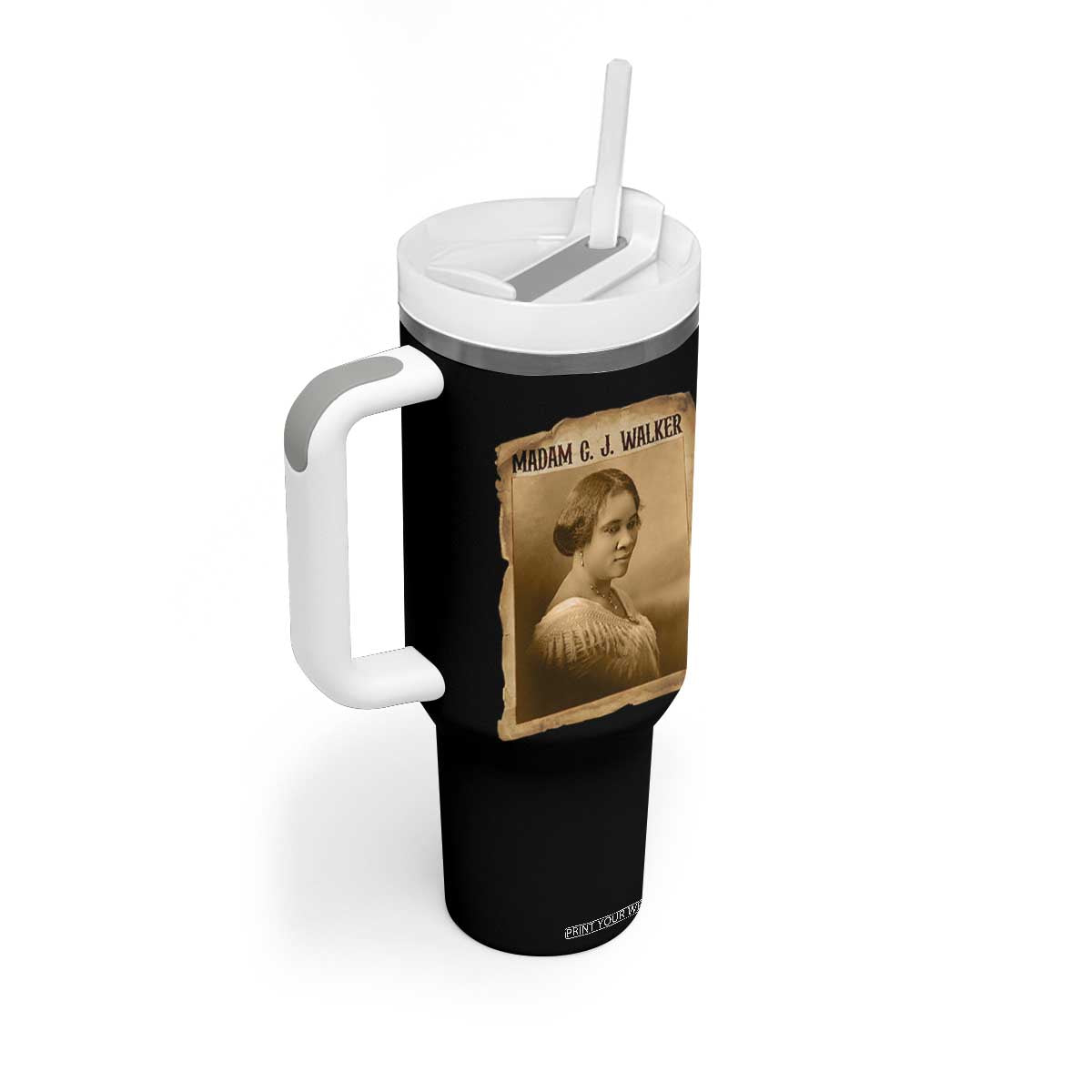 Madam CJ Walker Tumbler With Handle Female Empowerment History Gift TS12 Print Your Wear