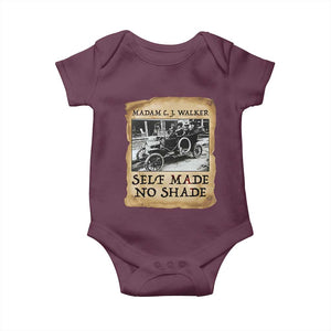Madam CJ Walker Self Made Millionaire Baby Onesie Strong Black Woman Leader TS12 Maroon Print Your Wear