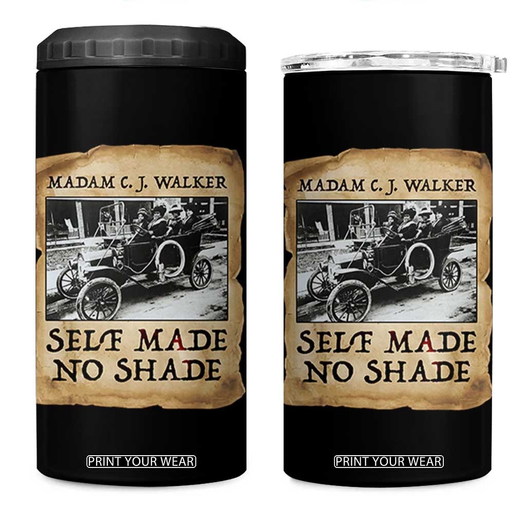 Madam CJ Walker Self Made Millionaire 4 in 1 Can Cooler Tumbler Strong Black Woman Leader TS12 One Size: 16 oz Black Print Your Wear