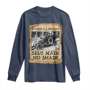 Madam CJ Walker Self Made Millionaire Long Sleeve Shirt Strong Black Woman Leader TS12 Navy Print Your Wear