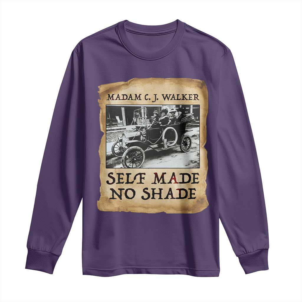 Madam CJ Walker Self Made Millionaire Long Sleeve Shirt Strong Black Woman Leader TS12 Purple Print Your Wear