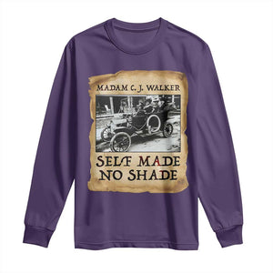 Madam CJ Walker Self Made Millionaire Long Sleeve Shirt Strong Black Woman Leader TS12 Purple Print Your Wear