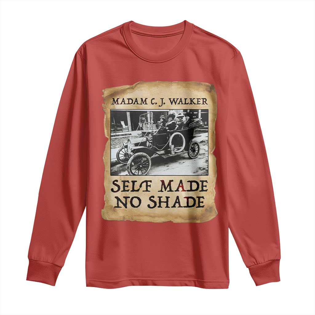 Madam CJ Walker Self Made Millionaire Long Sleeve Shirt Strong Black Woman Leader TS12 Red Print Your Wear