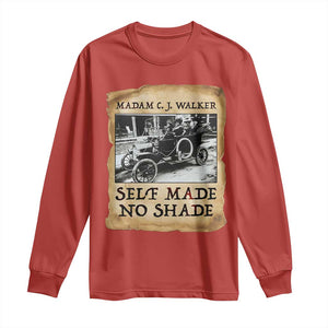 Madam CJ Walker Self Made Millionaire Long Sleeve Shirt Strong Black Woman Leader TS12 Red Print Your Wear