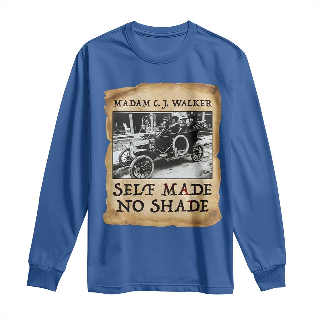 Madam CJ Walker Self Made Millionaire Long Sleeve Shirt Strong Black Woman Leader TS12 Royal Blue Print Your Wear