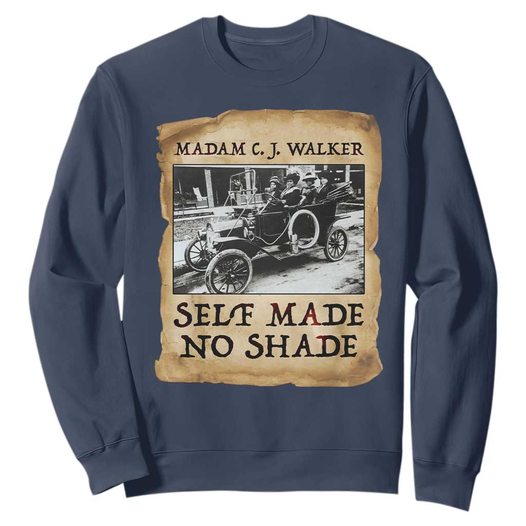 Madam CJ Walker Self Made Millionaire Sweatshirt Strong Black Woman Leader TS12 Navy Print Your Wear