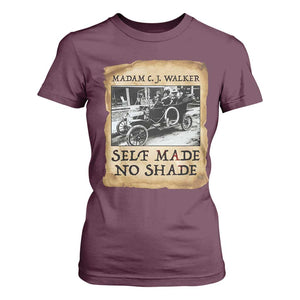 Madam CJ Walker Self Made Millionaire T Shirt For Women Strong Black Woman Leader TS12 Maroon Print Your Wear