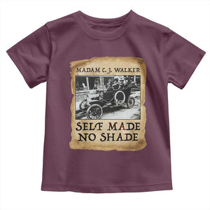 Madam CJ Walker Self Made Millionaire Toddler T Shirt Strong Black Woman Leader TS12 Maroon Print Your Wear