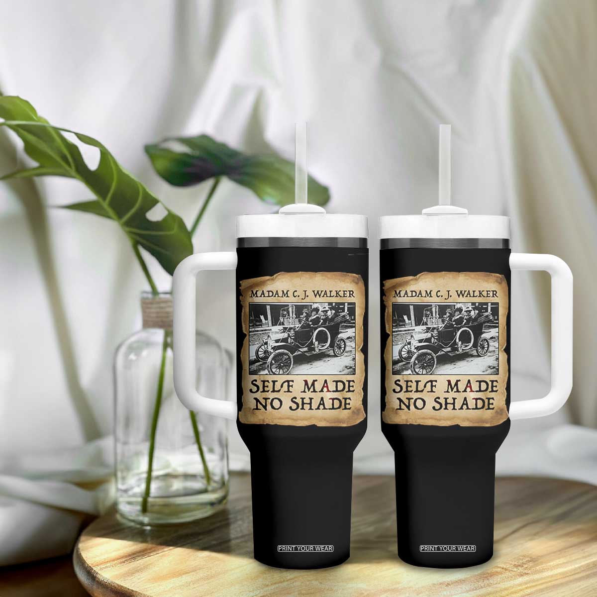 Madam CJ Walker Self Made Millionaire Tumbler With Handle Strong Black Woman Leader TS12 Print Your Wear