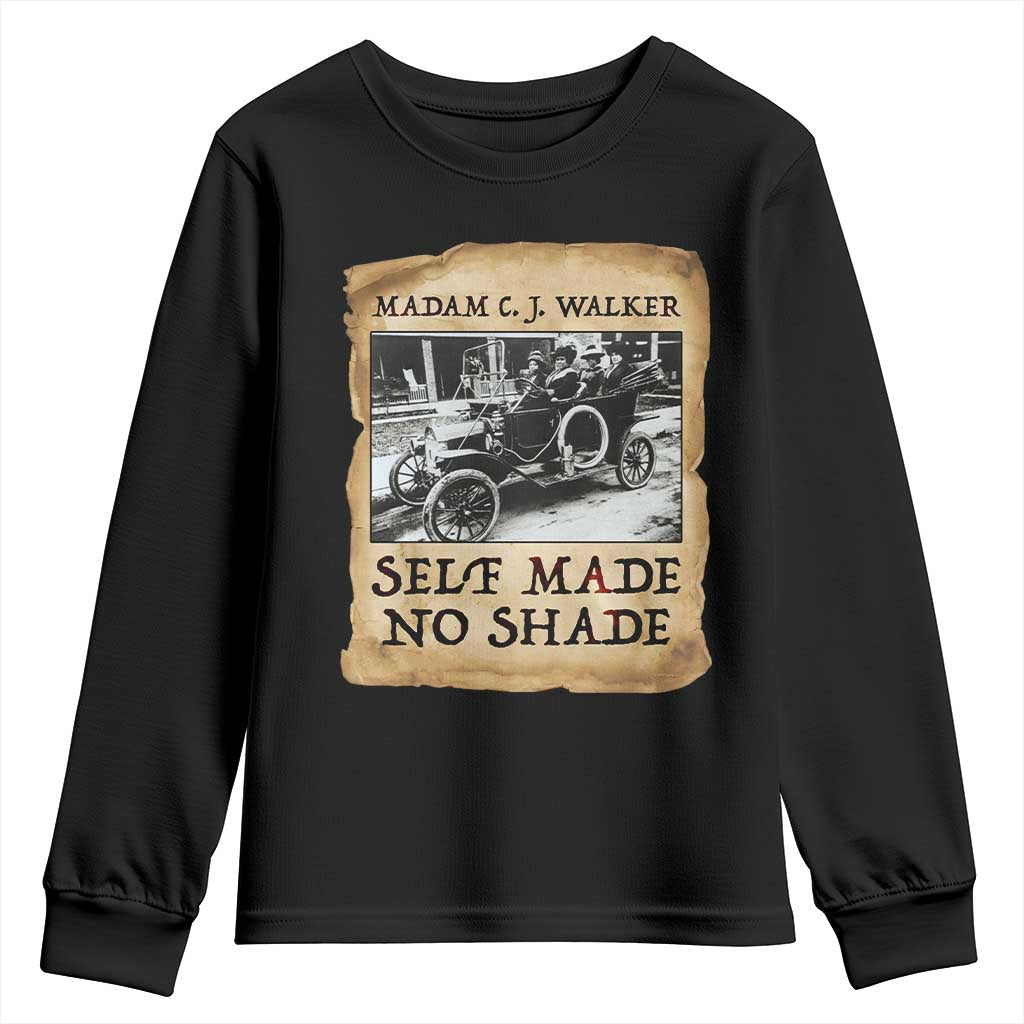Madam CJ Walker Self Made Millionaire Youth Sweatshirt Strong Black Woman Leader TS12 Black Print Your Wear
