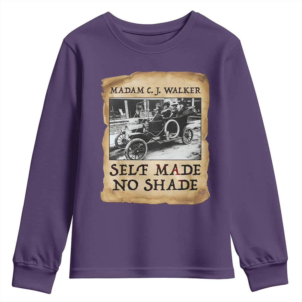 Madam CJ Walker Self Made Millionaire Youth Sweatshirt Strong Black Woman Leader TS12 Purple Print Your Wear