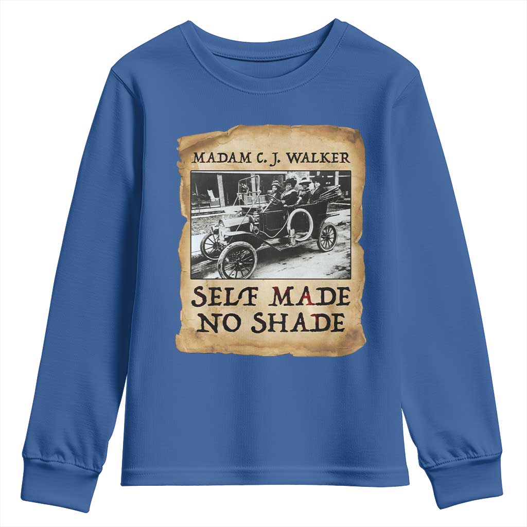 Madam CJ Walker Self Made Millionaire Youth Sweatshirt Strong Black Woman Leader TS12 Royal Blue Print Your Wear