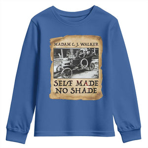 Madam CJ Walker Self Made Millionaire Youth Sweatshirt Strong Black Woman Leader TS12 Royal Blue Print Your Wear