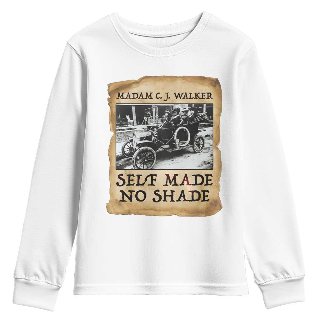 Madam CJ Walker Self Made Millionaire Youth Sweatshirt Strong Black Woman Leader TS12 White Print Your Wear