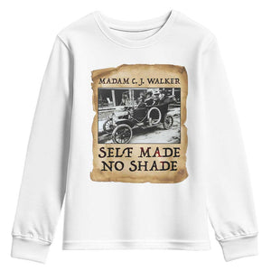 Madam CJ Walker Self Made Millionaire Youth Sweatshirt Strong Black Woman Leader TS12 White Print Your Wear