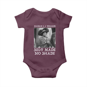 Madam CJ Walker Baby Onesie Self Made No Shade Female Empowerment TS12 Maroon Print Your Wear