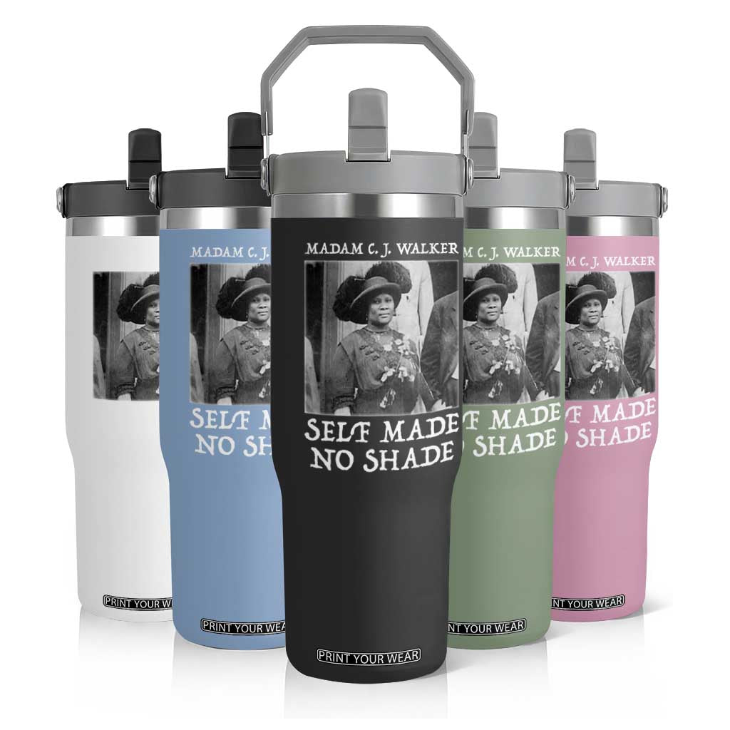 Madam CJ Walker Flip Straw Tumbler Self Made No Shade Female Empowerment TS12 Print Your Wear