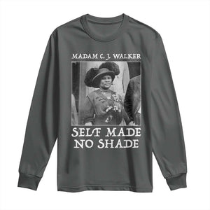 Madam CJ Walker Long Sleeve Shirt Self Made No Shade Female Empowerment TS12 Dark Heather Print Your Wear