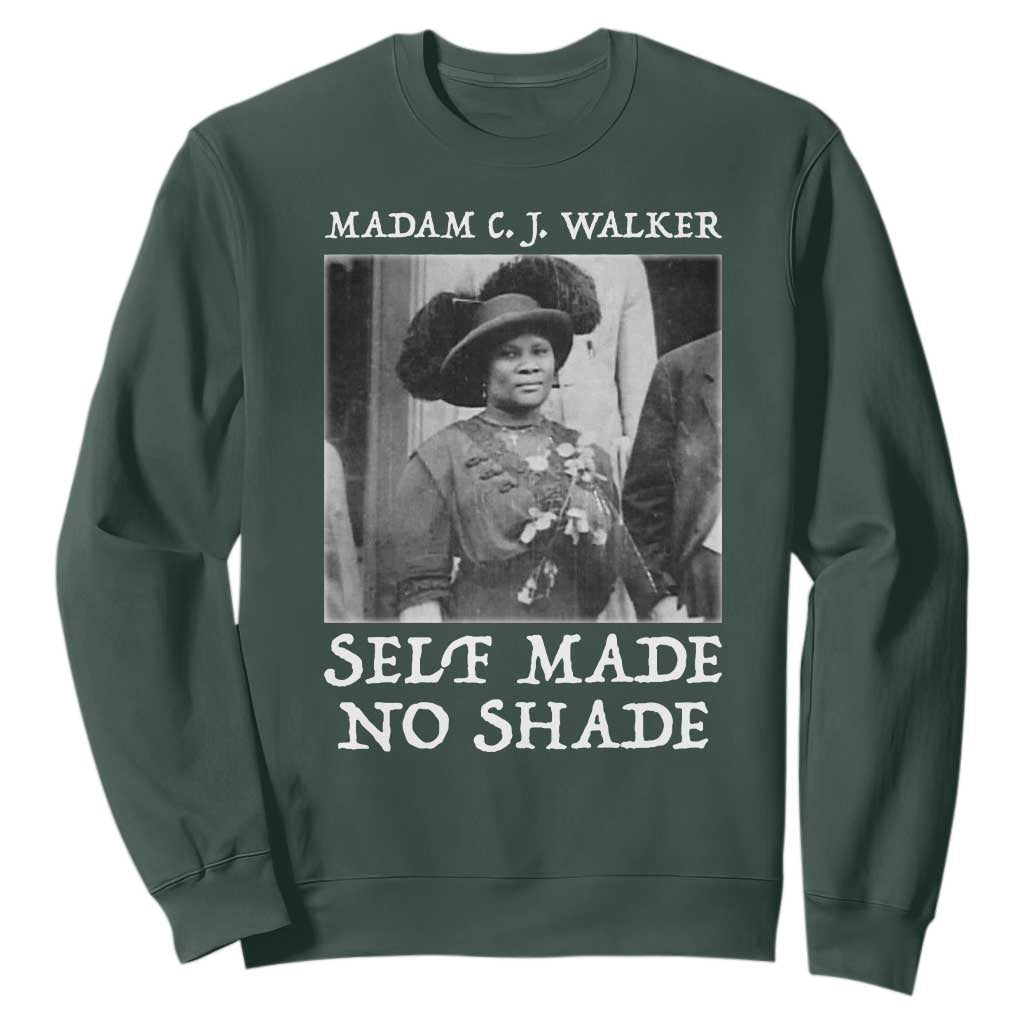 Madam CJ Walker Sweatshirt Self Made No Shade Female Empowerment TS12 Dark Forest Green Print Your Wear