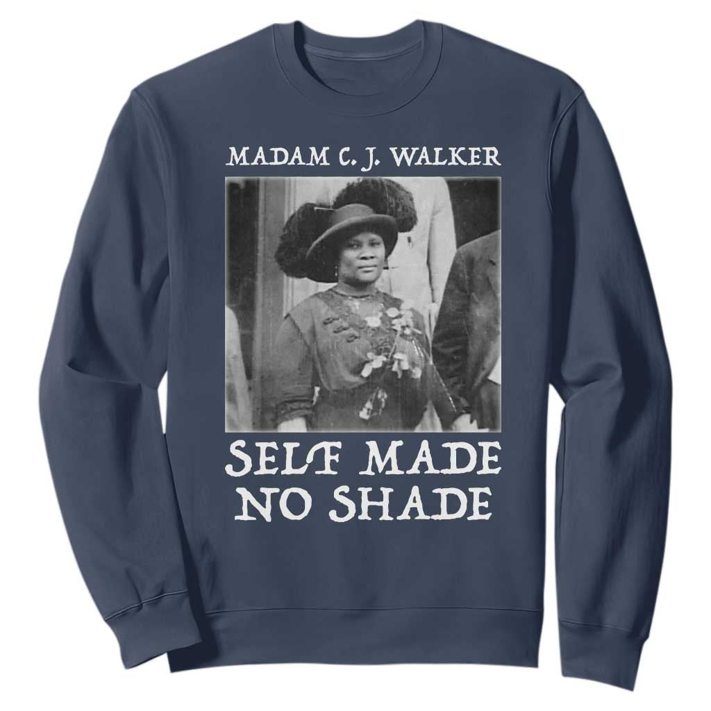 Madam CJ Walker Sweatshirt Self Made No Shade Female Empowerment TS12 Navy Print Your Wear