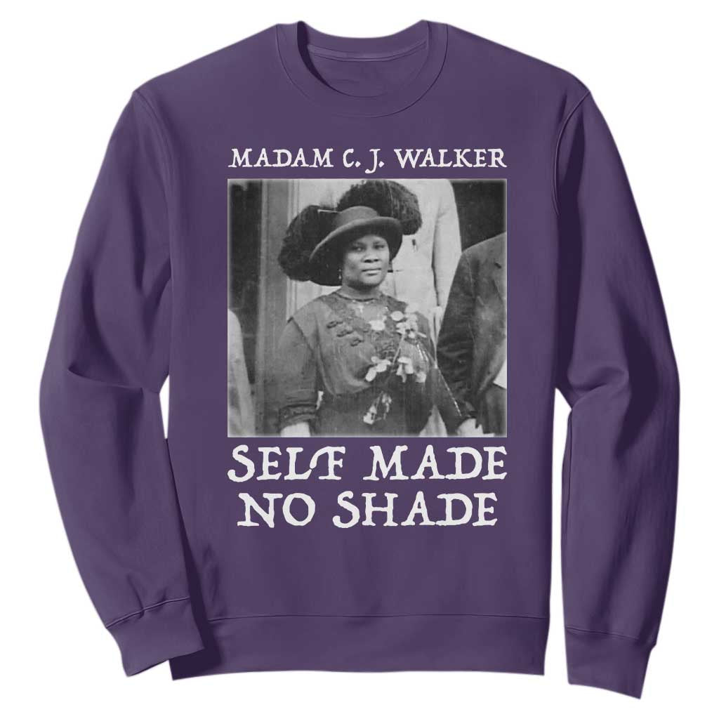 Madam CJ Walker Sweatshirt Self Made No Shade Female Empowerment TS12 Purple Print Your Wear