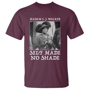 Madam CJ Walker T Shirt Self Made No Shade Female Empowerment TS12 Maroon Print Your Wear