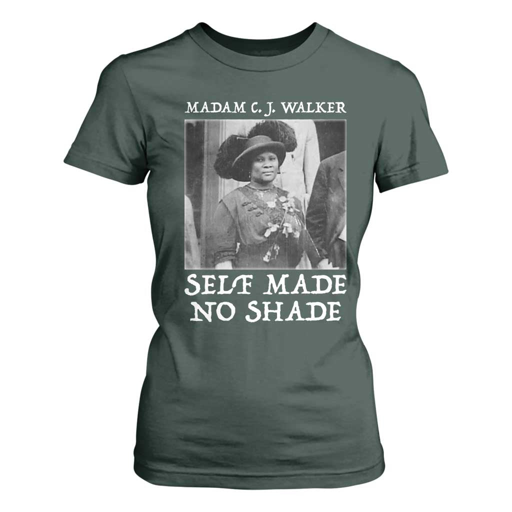 Madam CJ Walker T Shirt For Women Self Made No Shade Female Empowerment TS12 Dark Forest Green Print Your Wear