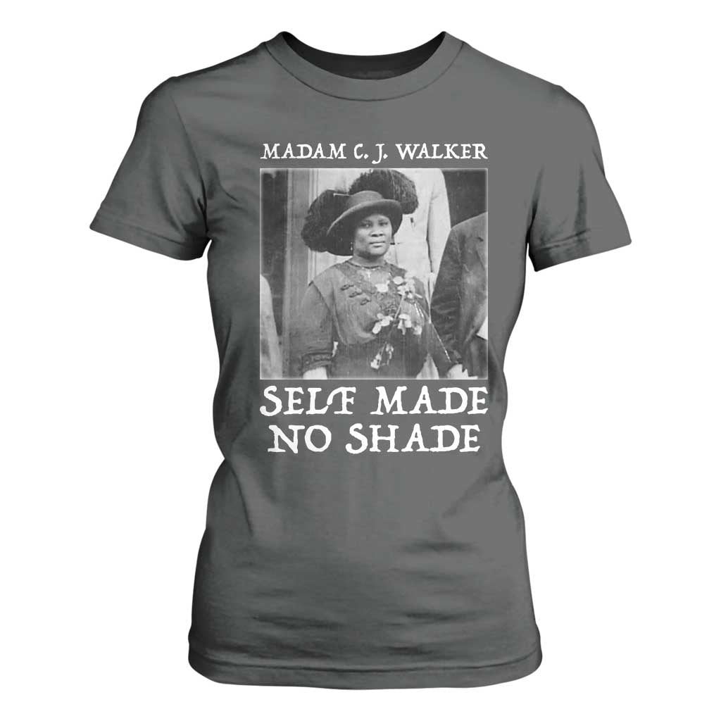 Madam CJ Walker T Shirt For Women Self Made No Shade Female Empowerment TS12 Dark Heather Print Your Wear