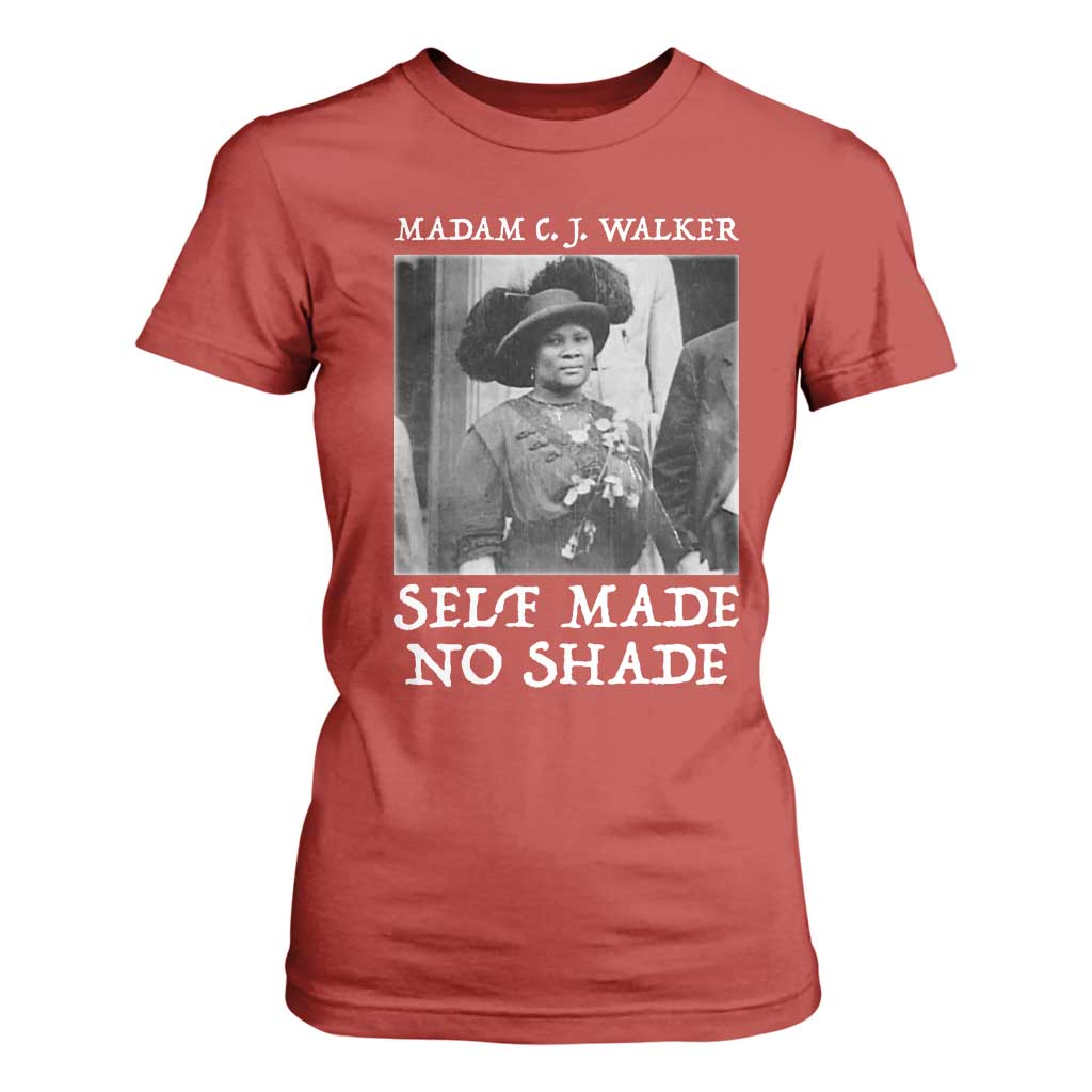 Madam CJ Walker T Shirt For Women Self Made No Shade Female Empowerment TS12 Red Print Your Wear