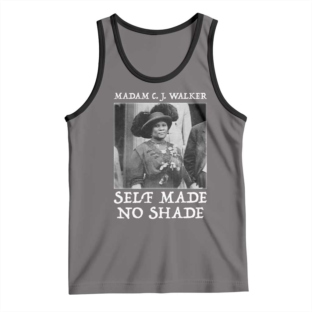 Madam CJ Walker Tank Top Self Made No Shade Female Empowerment TS12 Deep Heather Black Print Your Wear