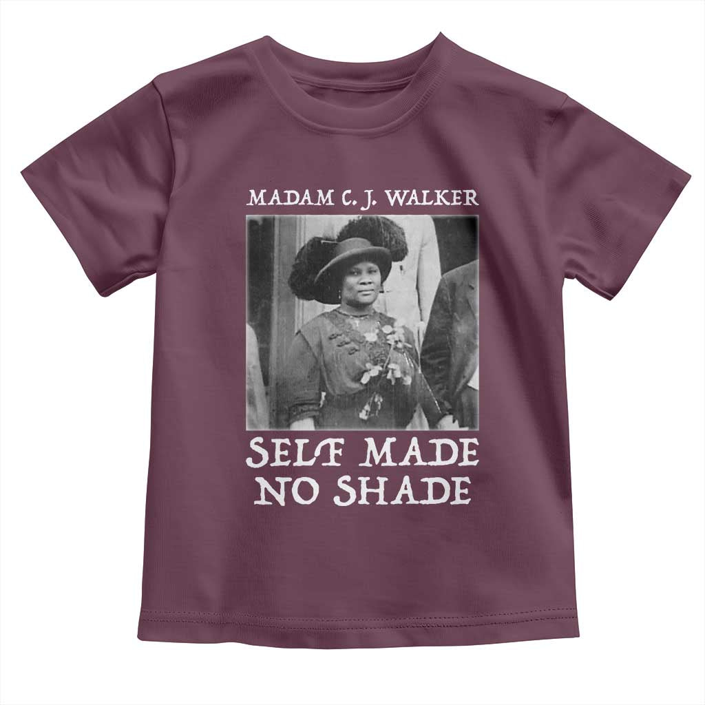 Madam CJ Walker Toddler T Shirt Self Made No Shade Female Empowerment TS12 Maroon Print Your Wear