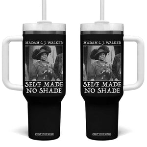 Madam CJ Walker Tumbler With Handle Self Made No Shade Female Empowerment TS12 One Size: 40 oz Black Print Your Wear