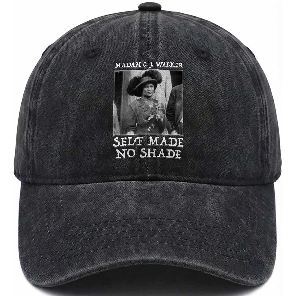 Madam CJ Walker Washed Cotton Baseball Cap Self Made No Shade Female Empowerment TS12 Print Your Wear