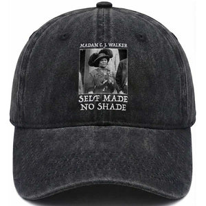 Madam CJ Walker Washed Cotton Baseball Cap Self Made No Shade Female Empowerment TS12 Print Your Wear