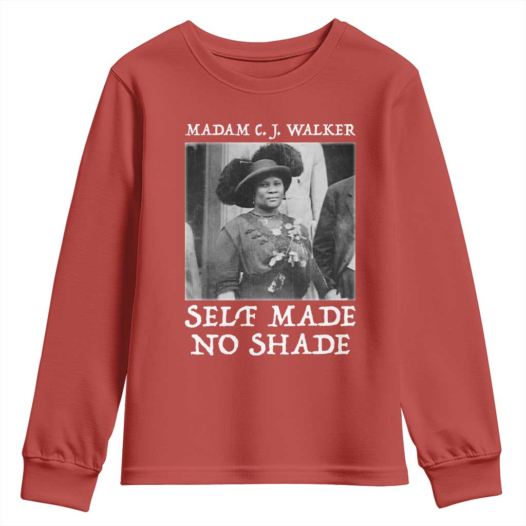 Madam CJ Walker Youth Sweatshirt Self Made No Shade Female Empowerment TS12 Red Print Your Wear