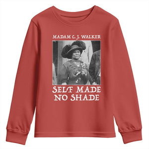 Madam CJ Walker Youth Sweatshirt Self Made No Shade Female Empowerment TS12 Red Print Your Wear